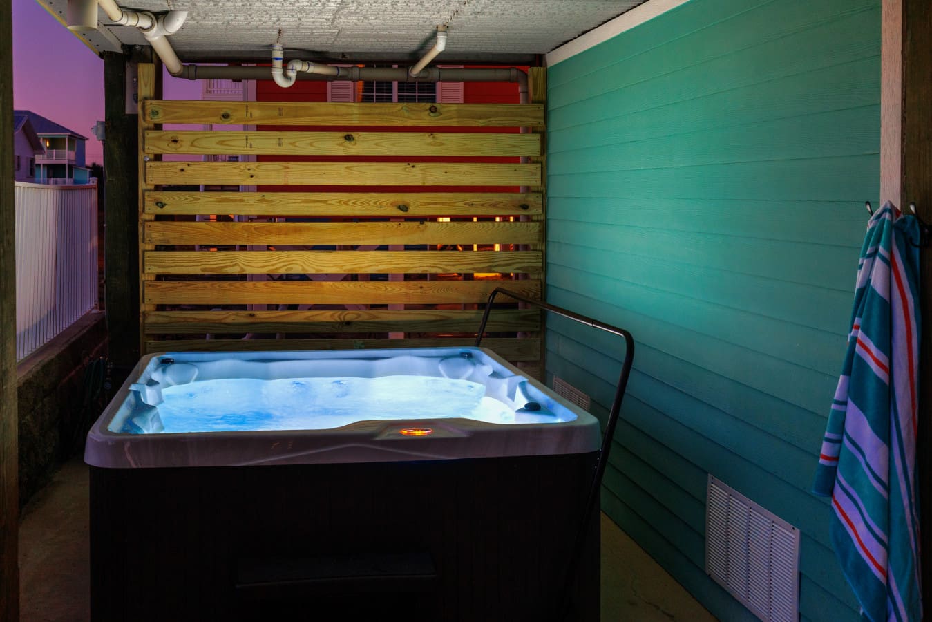 A hot tub made for slow evenings together.