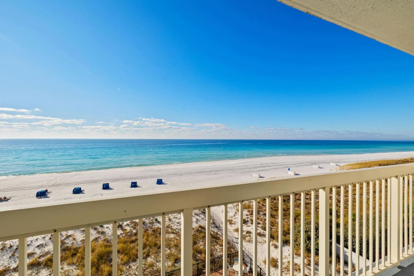From your beachfront balcony, you've got the kind of unobstructed ocean view that makes you understand why people book this place year after year—just you, the sand, and that perfect line where the water meets the sky.