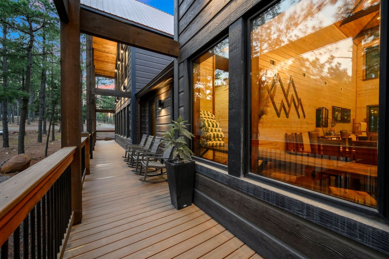 Wake up to forest views from your private deck with those comfy lounge chairs calling your name.