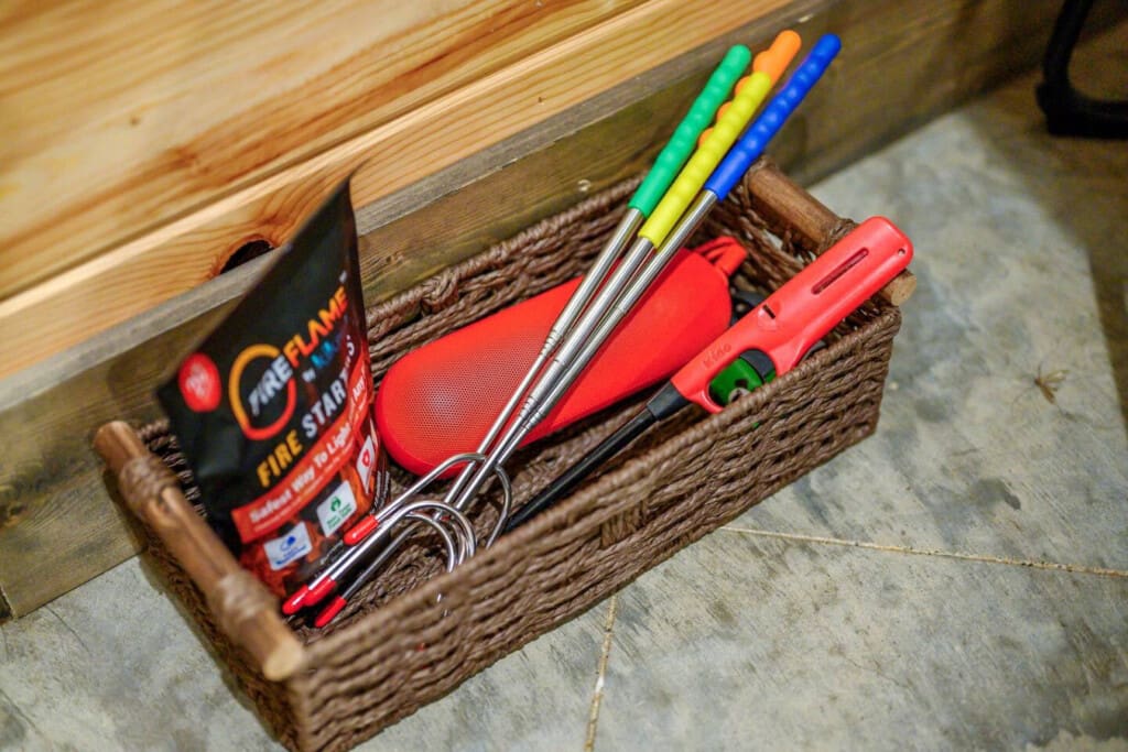 This little woven basket is basically the perfect spot to keep all your outdoor essentials within arm's reach—fire starter, colorful markers, and whatever else you need for a day of adventures.