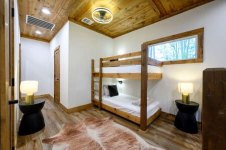 Comfortable bunks provide a fun sleeping space for the younger guests.
