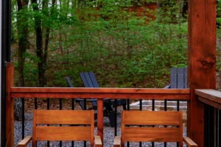 A rustic fireplace creates the perfect ambiance for chilly evenings.
