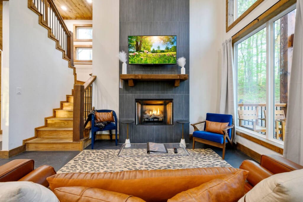 Enjoy friendly competition in the cabin's dedicated game area.