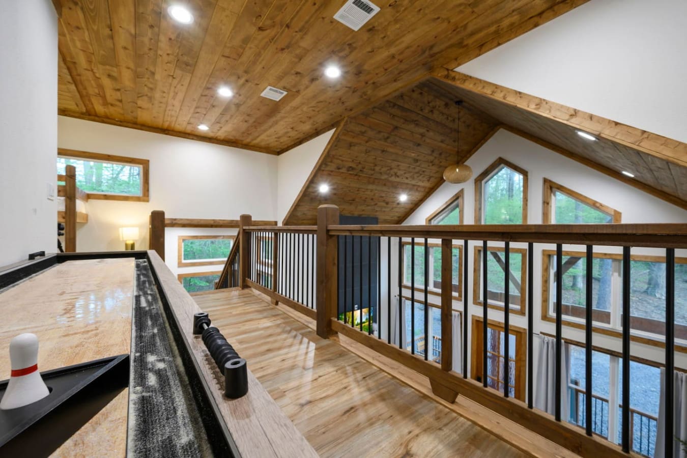 The well-equipped kitchen makes meal prep a breeze in your serene retreat.
