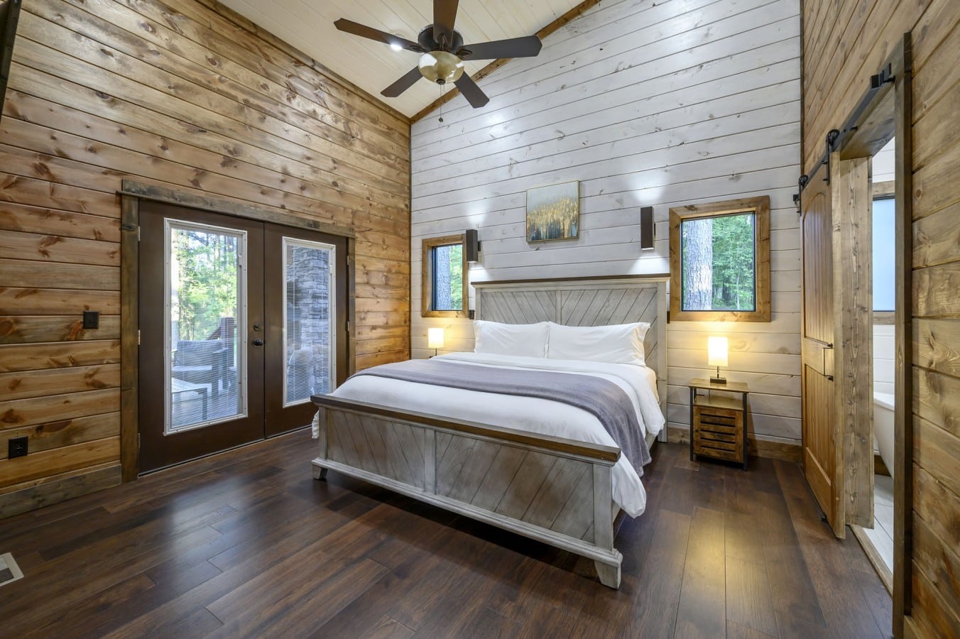 Step onto your private deck each morning from a king bed built for deep sleep.
