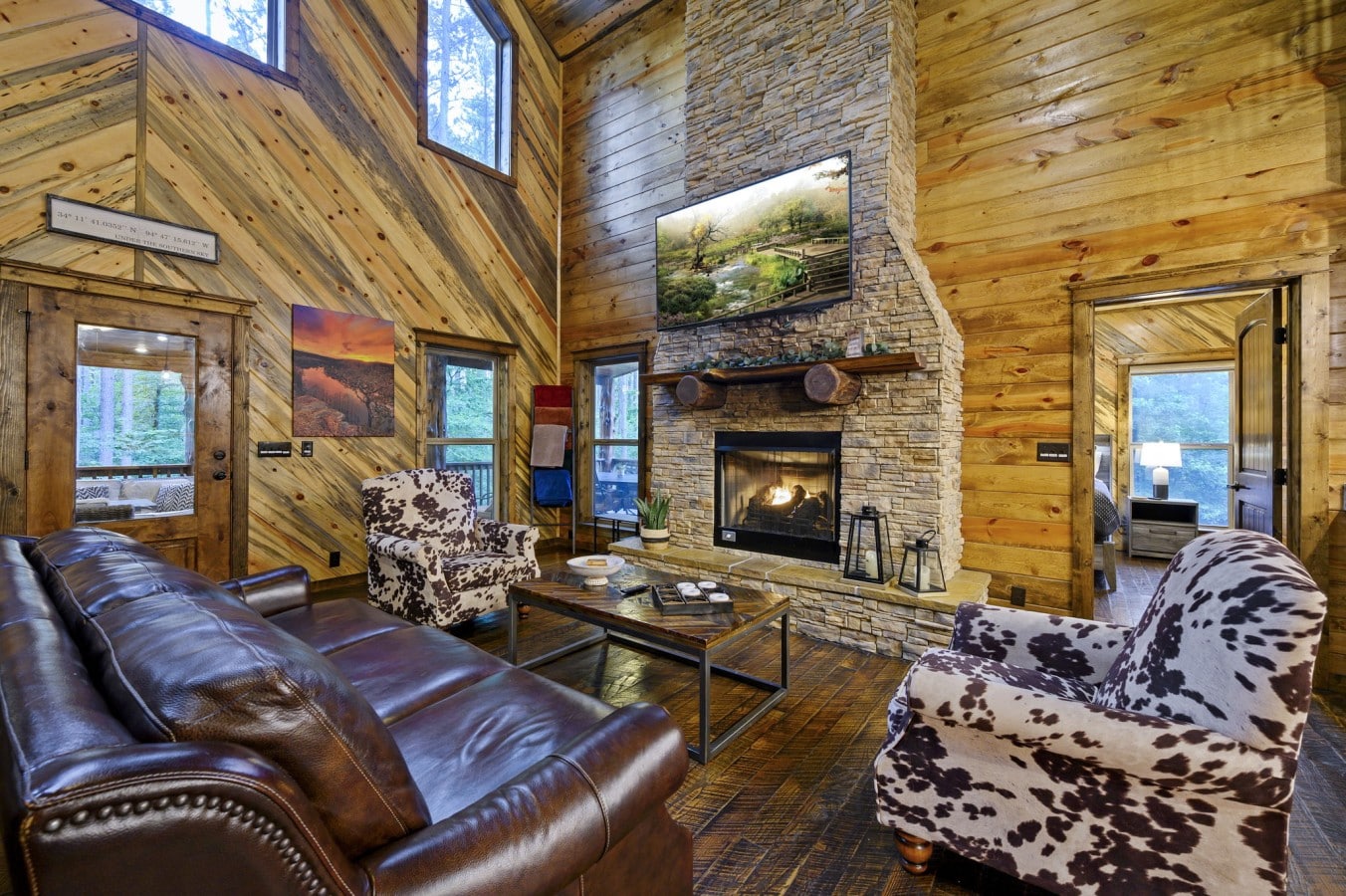Sink into leather sofas beside a roaring floor-to-ceiling fireplace and never want to leave.
