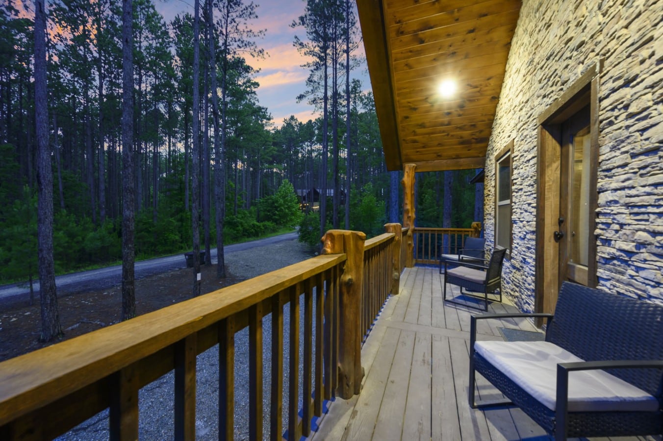 Sip your morning coffee on the wraparound deck with sweeping forest views stretching in every direction.