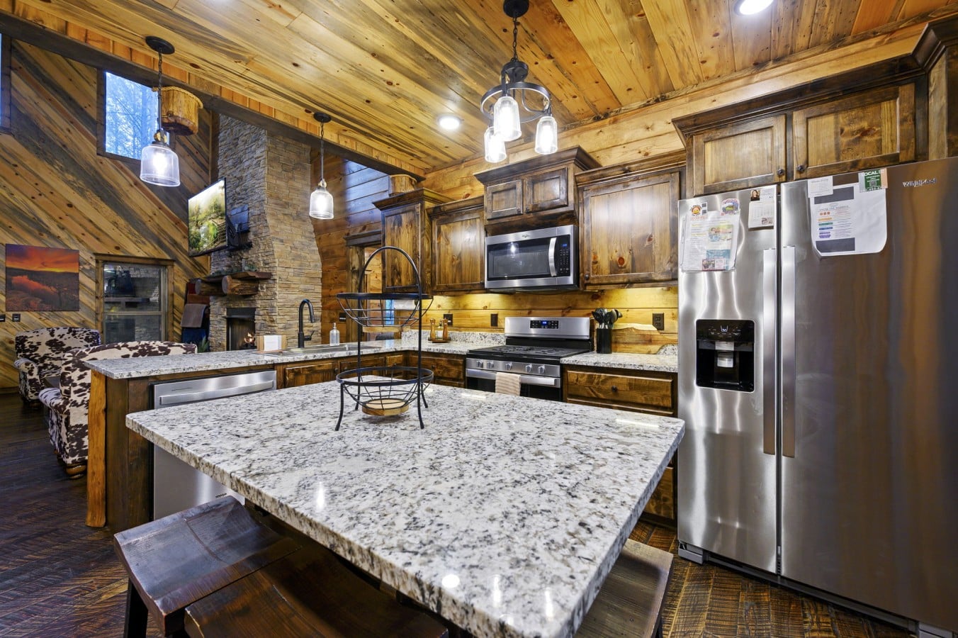 Everything you need to cook like a pro is here, steps from the fireplace and the people you love.