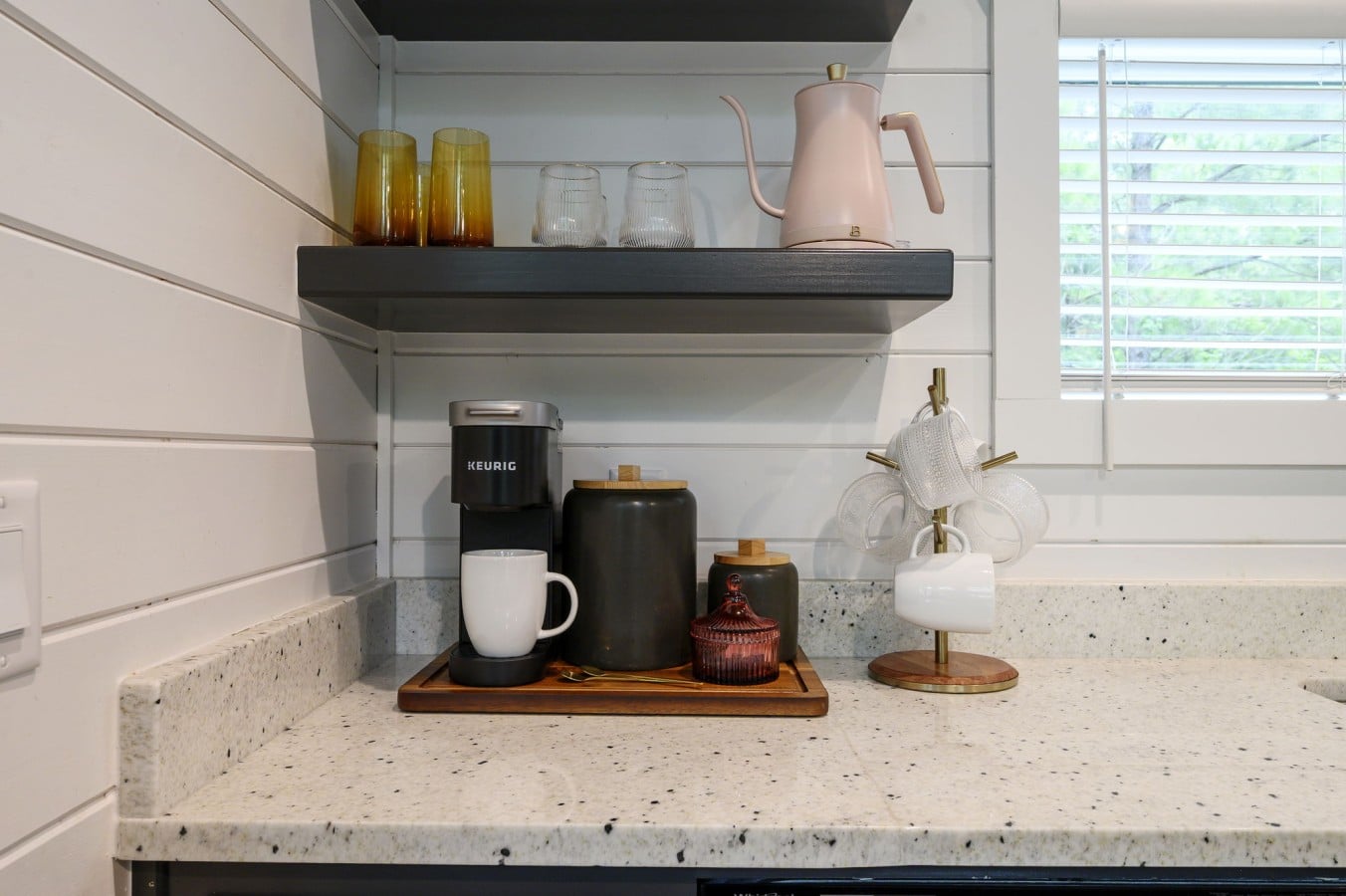 Your favorite brew is one button away thanks to a fully stocked coffee station.