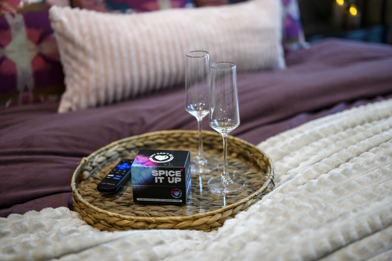Pop champagne and play couples games — romance is the whole point of this trip.