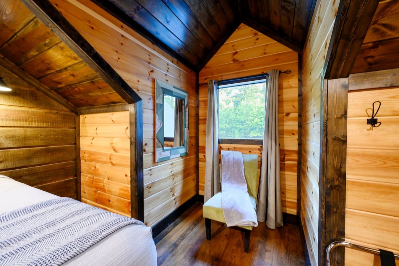 Bedroom nook with window light and easy hallway access.