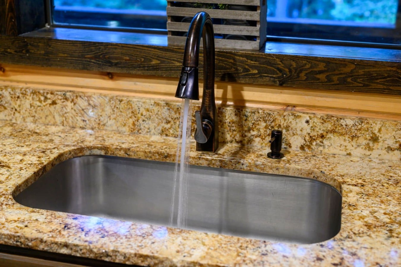 Kitchen sink and prep counter detail.