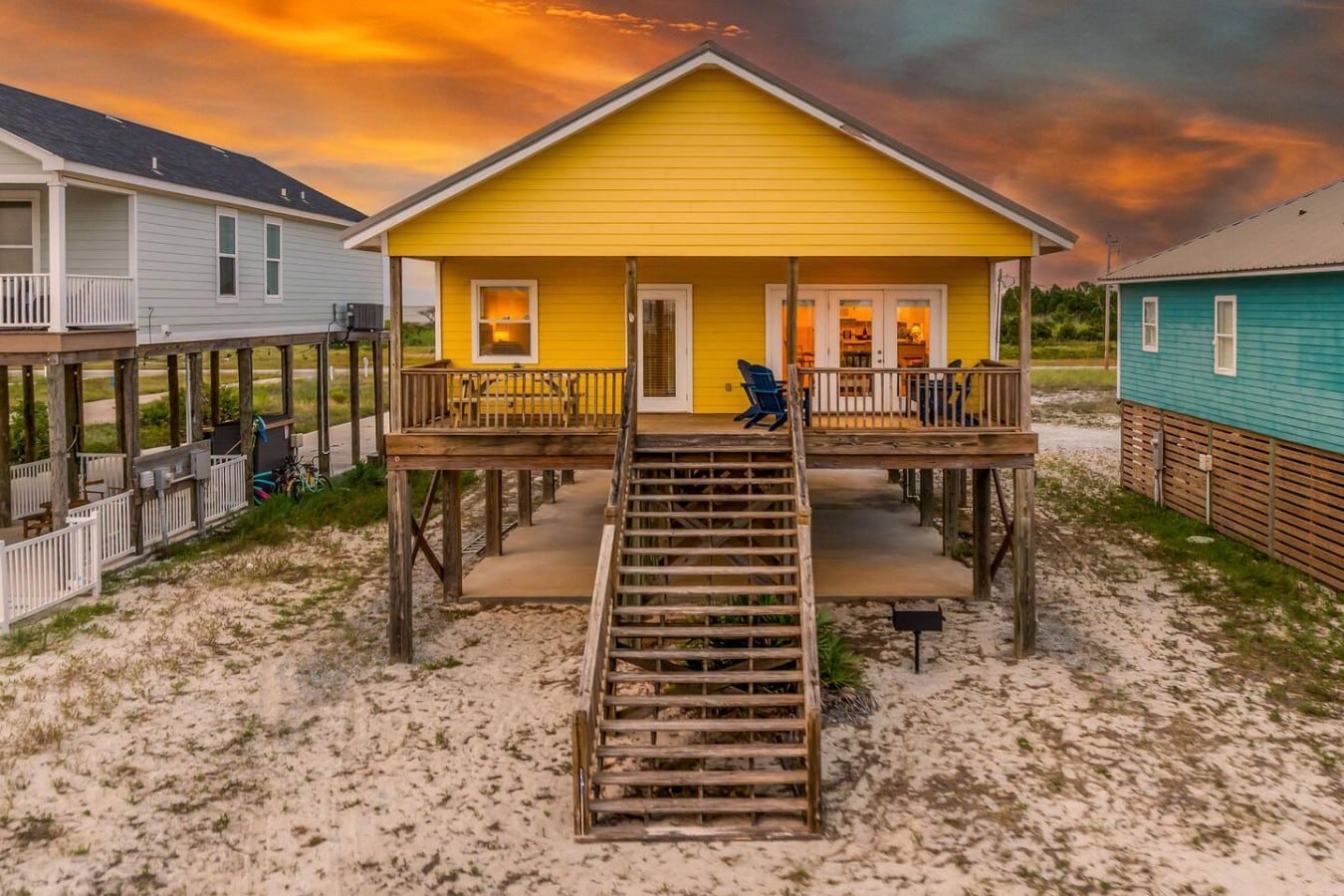 Watch the sky ignite in orange and gold from the comfort of your own deck.