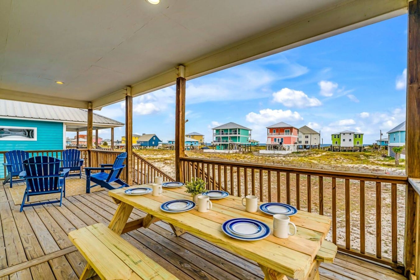 Share stories over dinner on the deck with the whole beachside neighborhood as your backdrop.