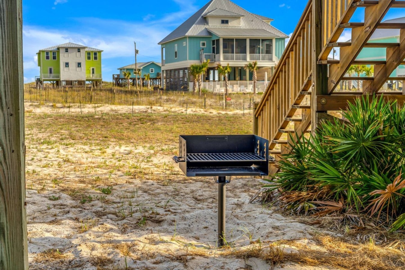 Fire up the charcoal grill for fresh-caught seafood right beneath the palms.