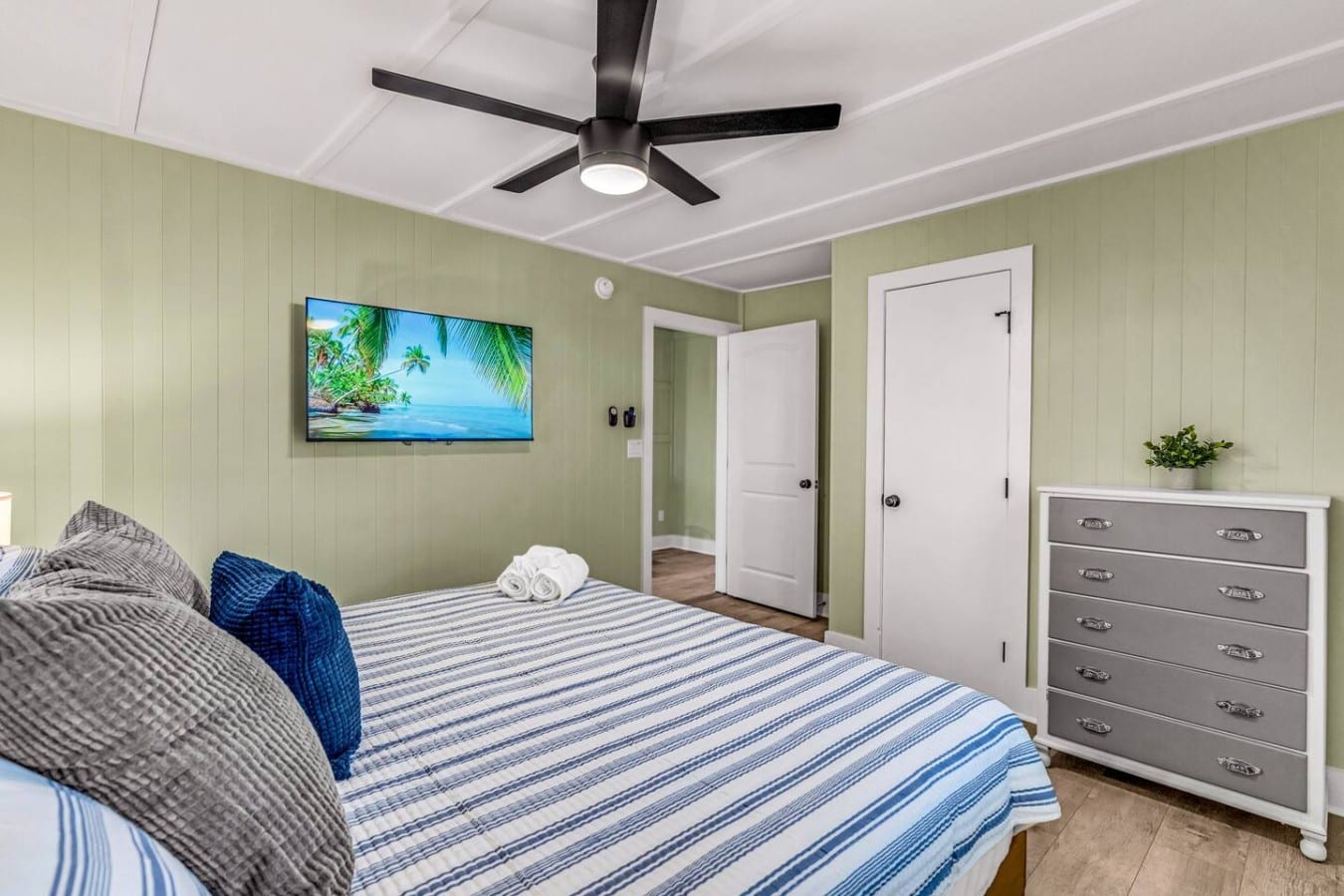 Unwind in a thoughtfully furnished bedroom with everything you need for a restful night.