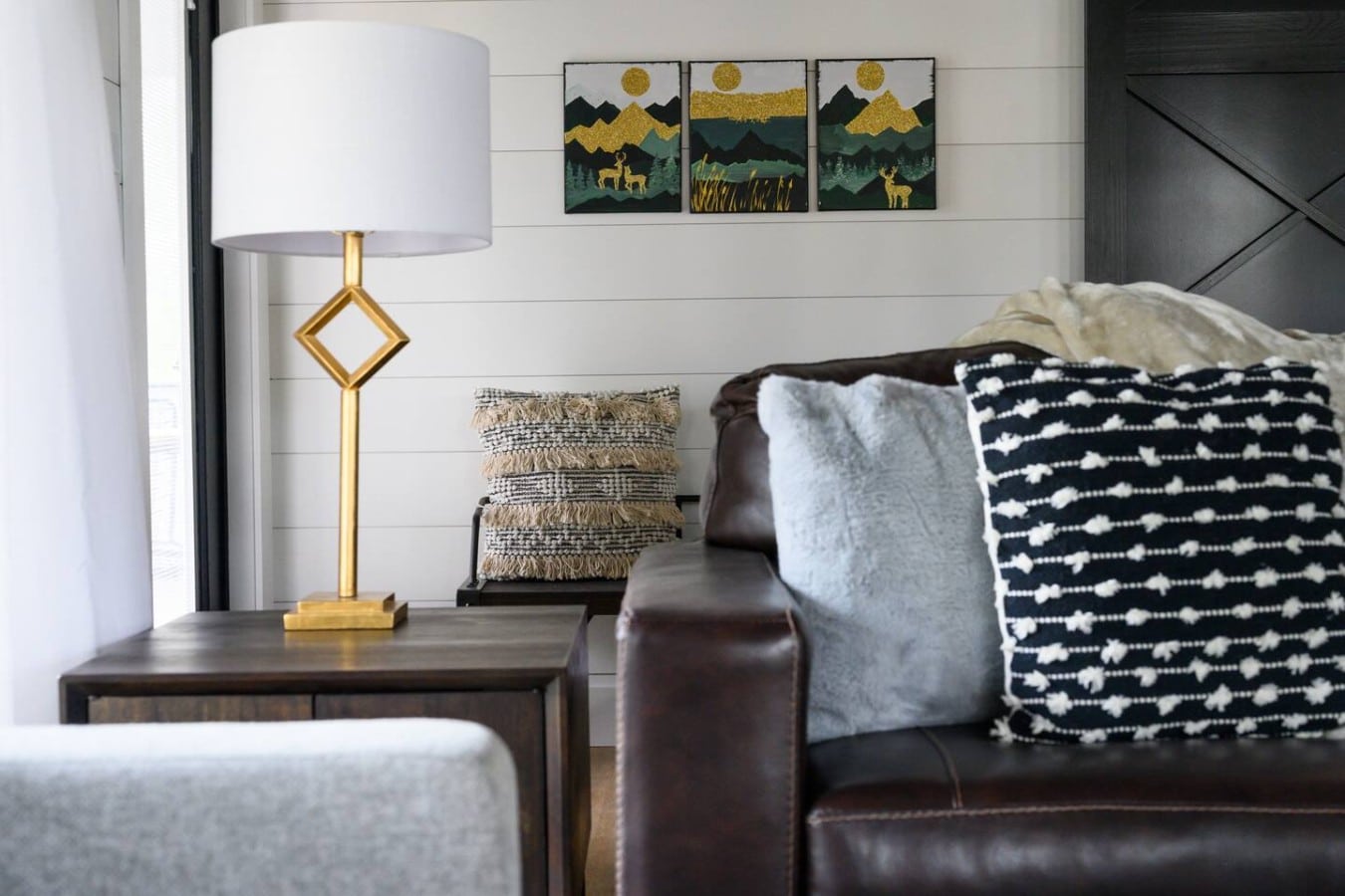 Sink into buttery leather and lose yourself in mountain art while the cabin wraps around you.