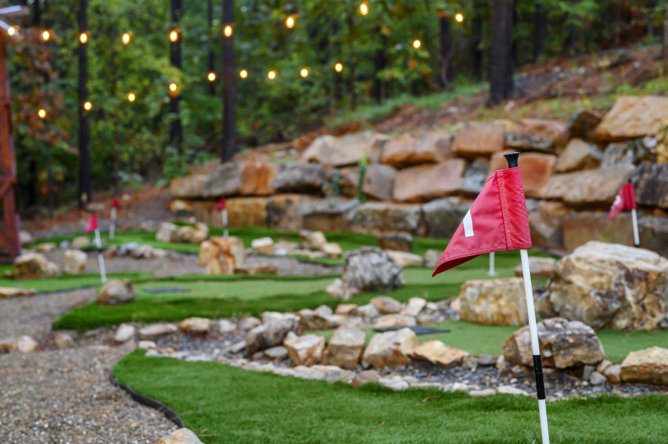 Red flags dot a course that feels like your own private resort tucked into the trees.