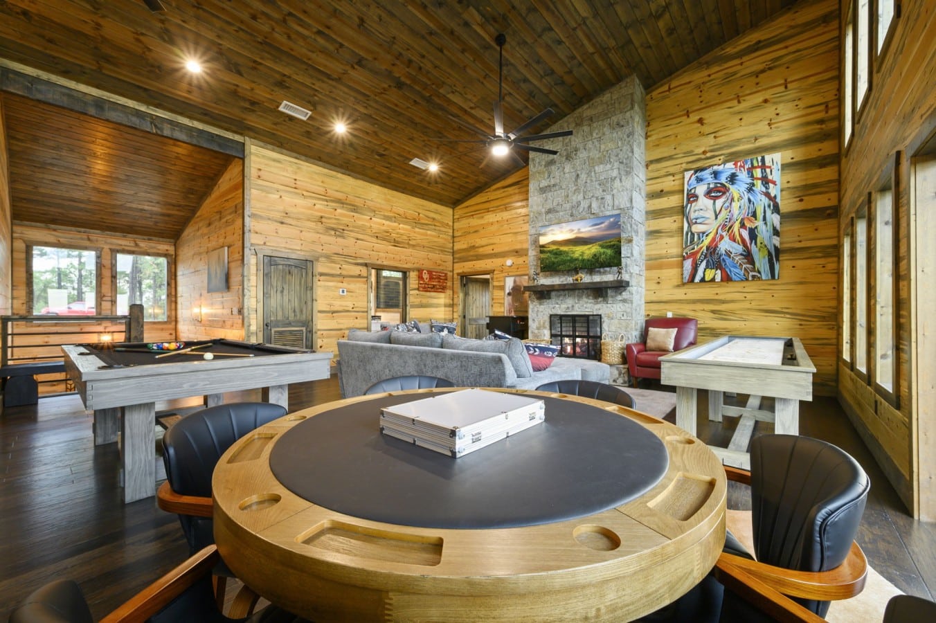 Poker, pool, and a roaring fireplace — your ultimate game night starts right here.