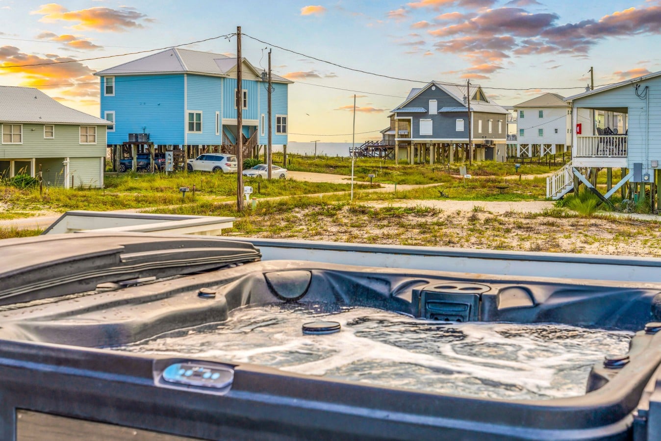 Soak under the stars in the private hot tub with music streaming from the outdoor speakers.