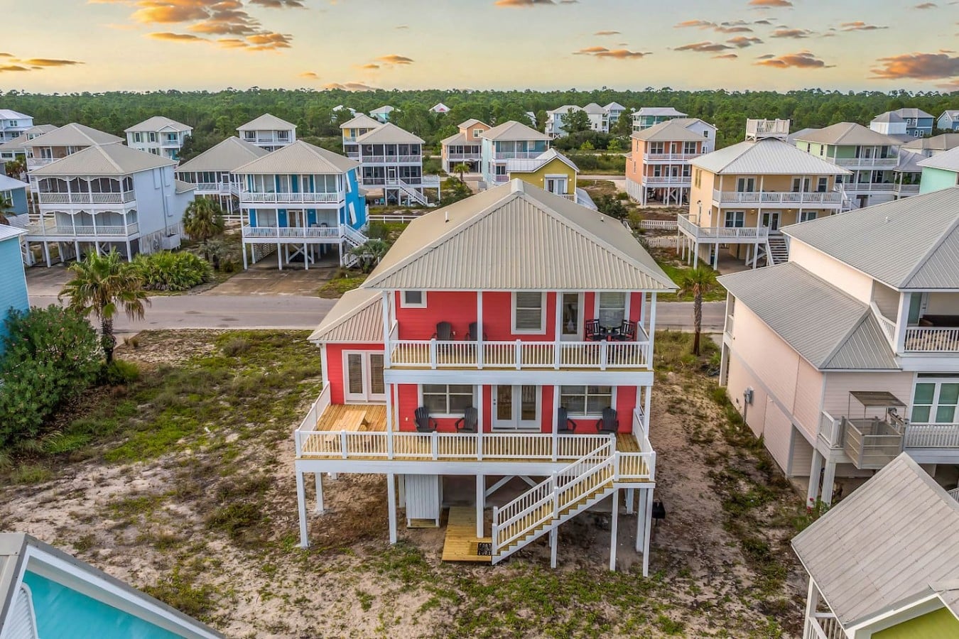 Two levels of deck seating mean twice the sunsets and twice the relaxation.