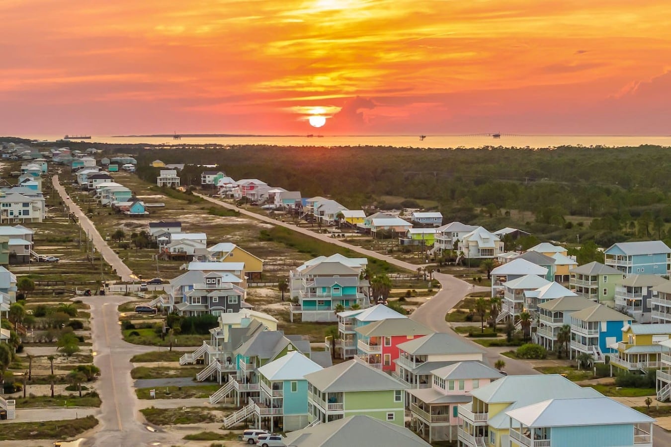 A fiery Florida sky caps every evening in this breathtaking coastal community.