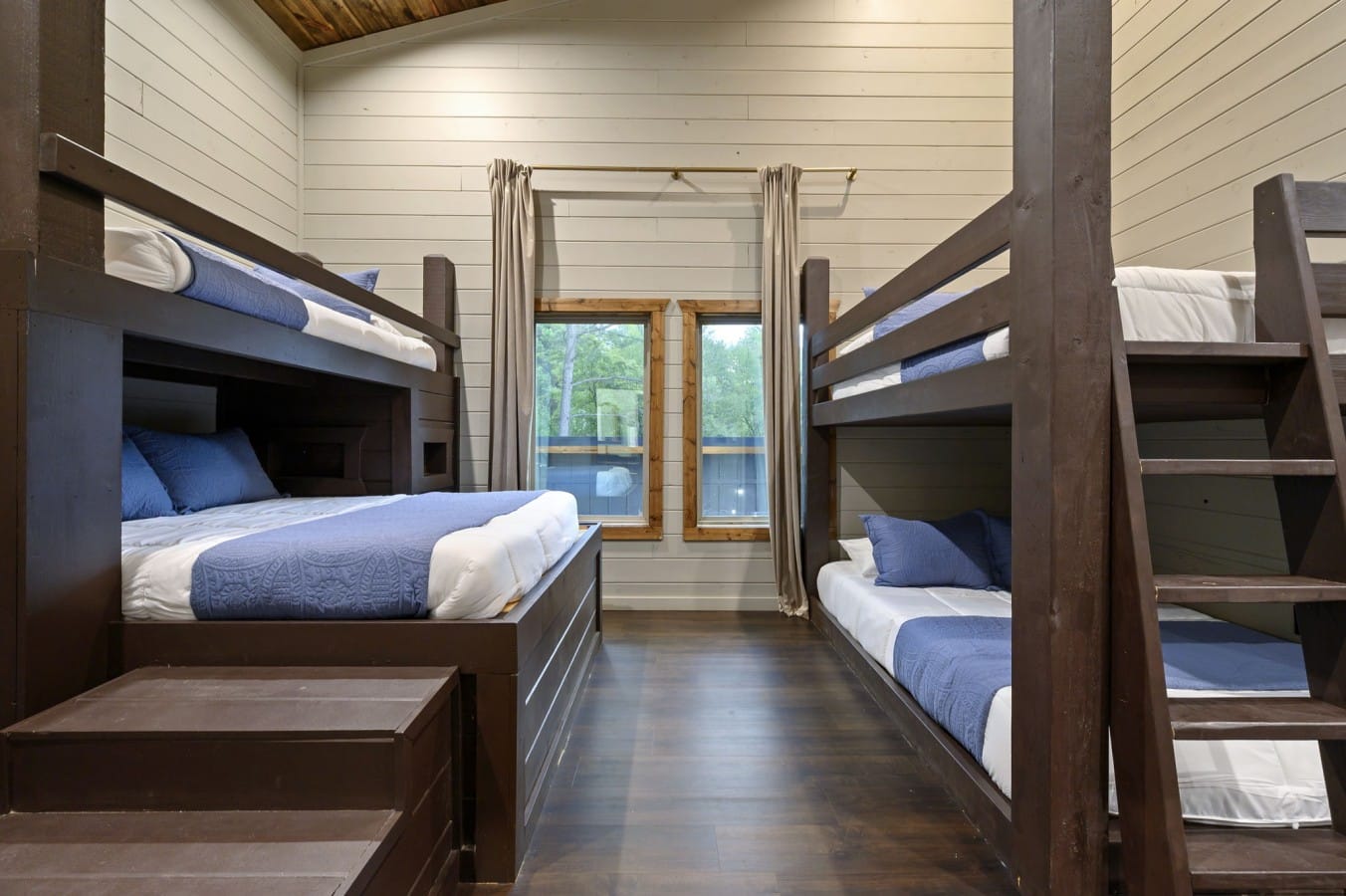 Kids sleep easy in cozy bunk beds made for slumber-party memories.