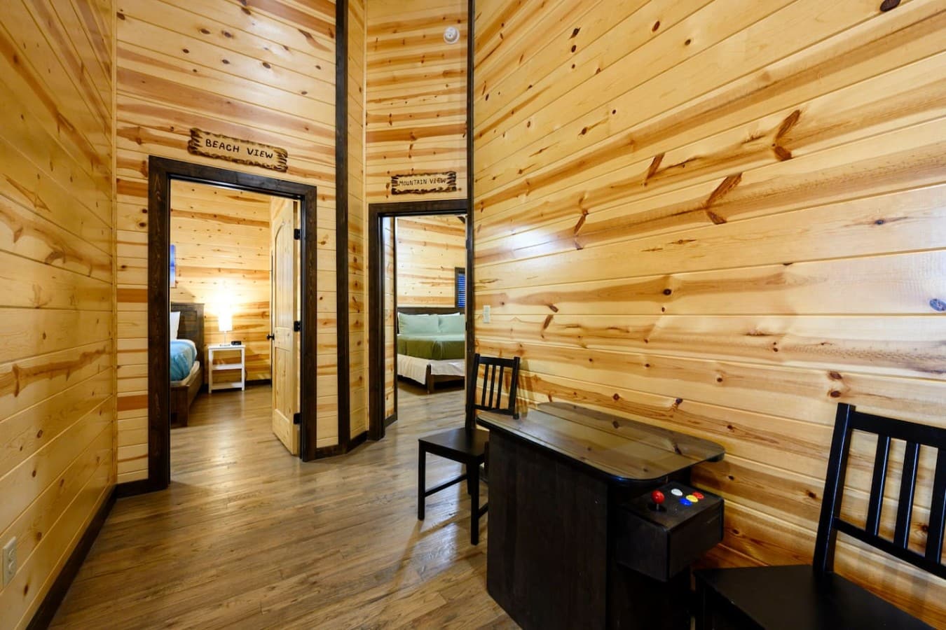 Challenge the family to a quick arcade game between Beach View and Mountain View rooms.