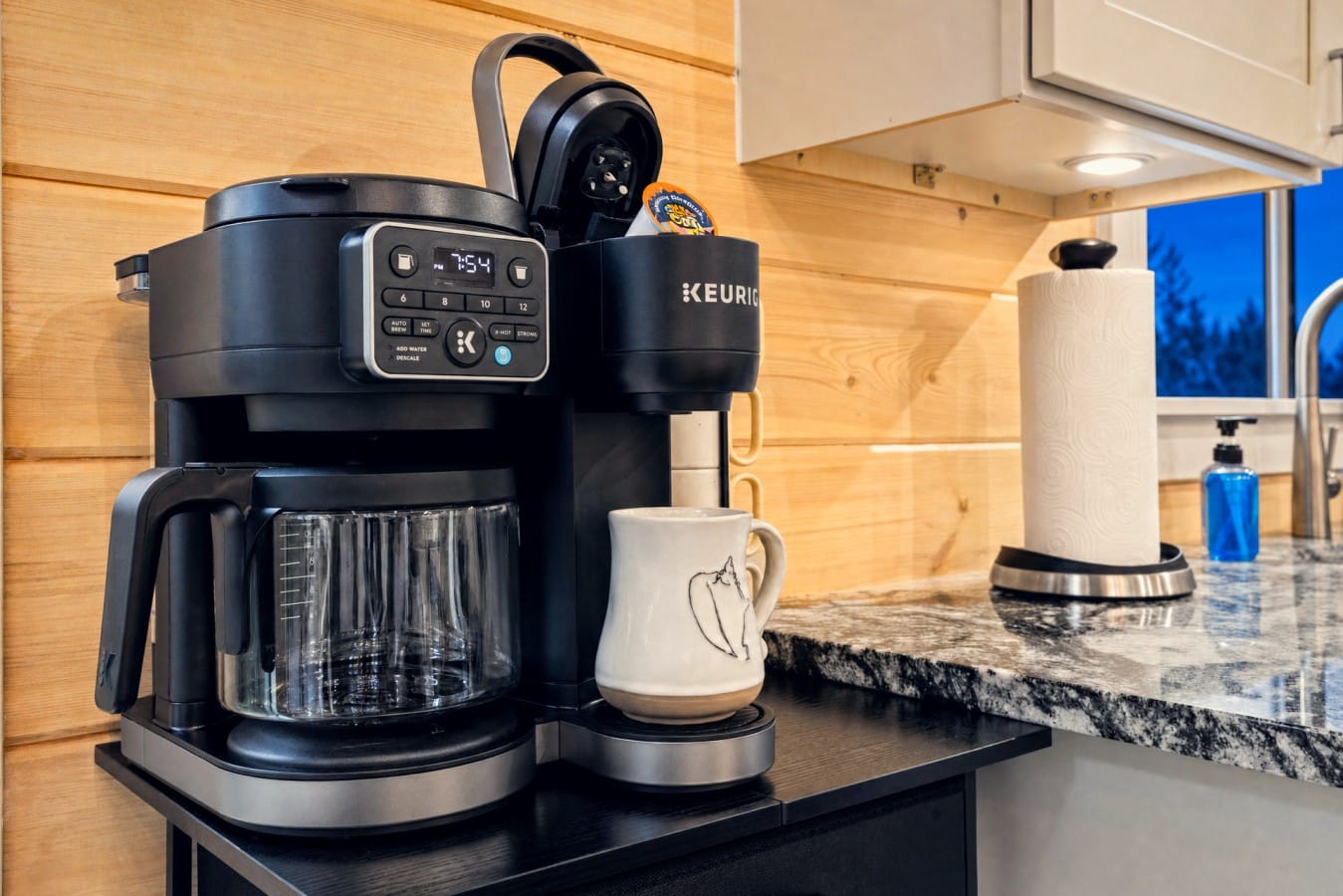 Start every morning right with a fresh brew from your own in-cabin Keurig station.