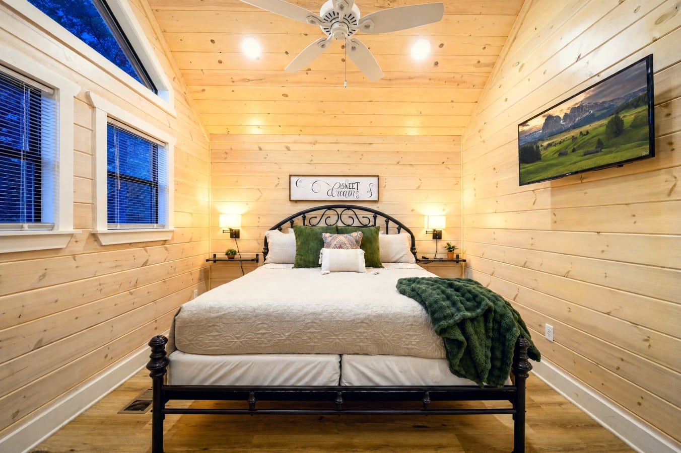 Sink into a king bed, flip on the TV, and call this your happy place.