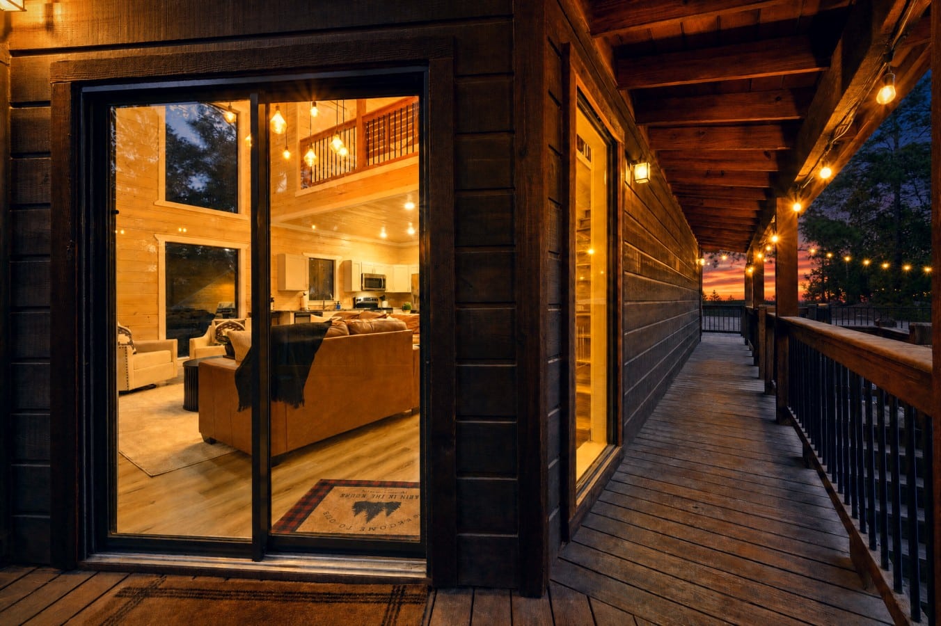 Step outside to a glowing wraparound deck that makes every hour feel like golden hour.