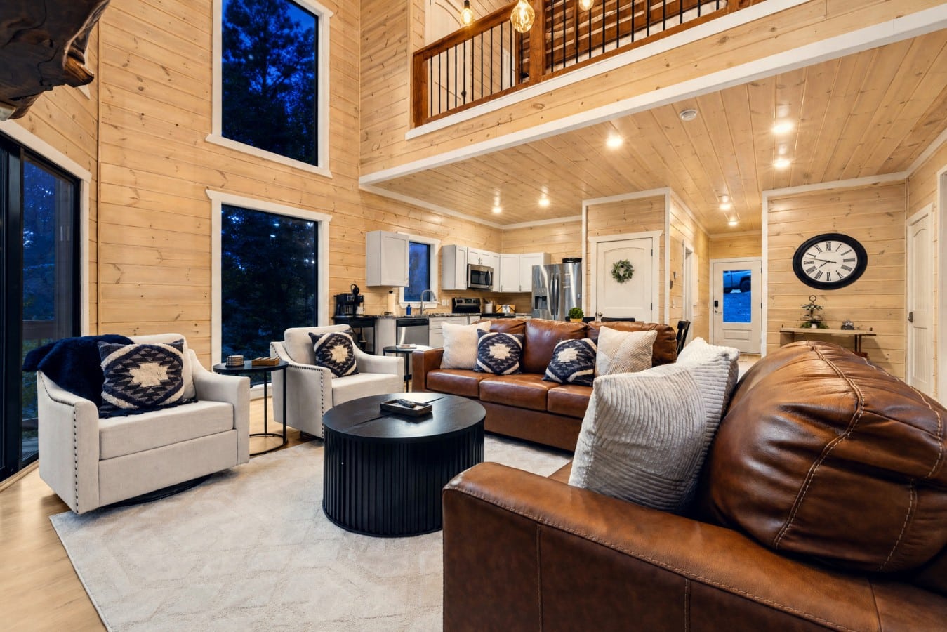 Sprawl across the open-concept living room and make every inch of this cabin yours.