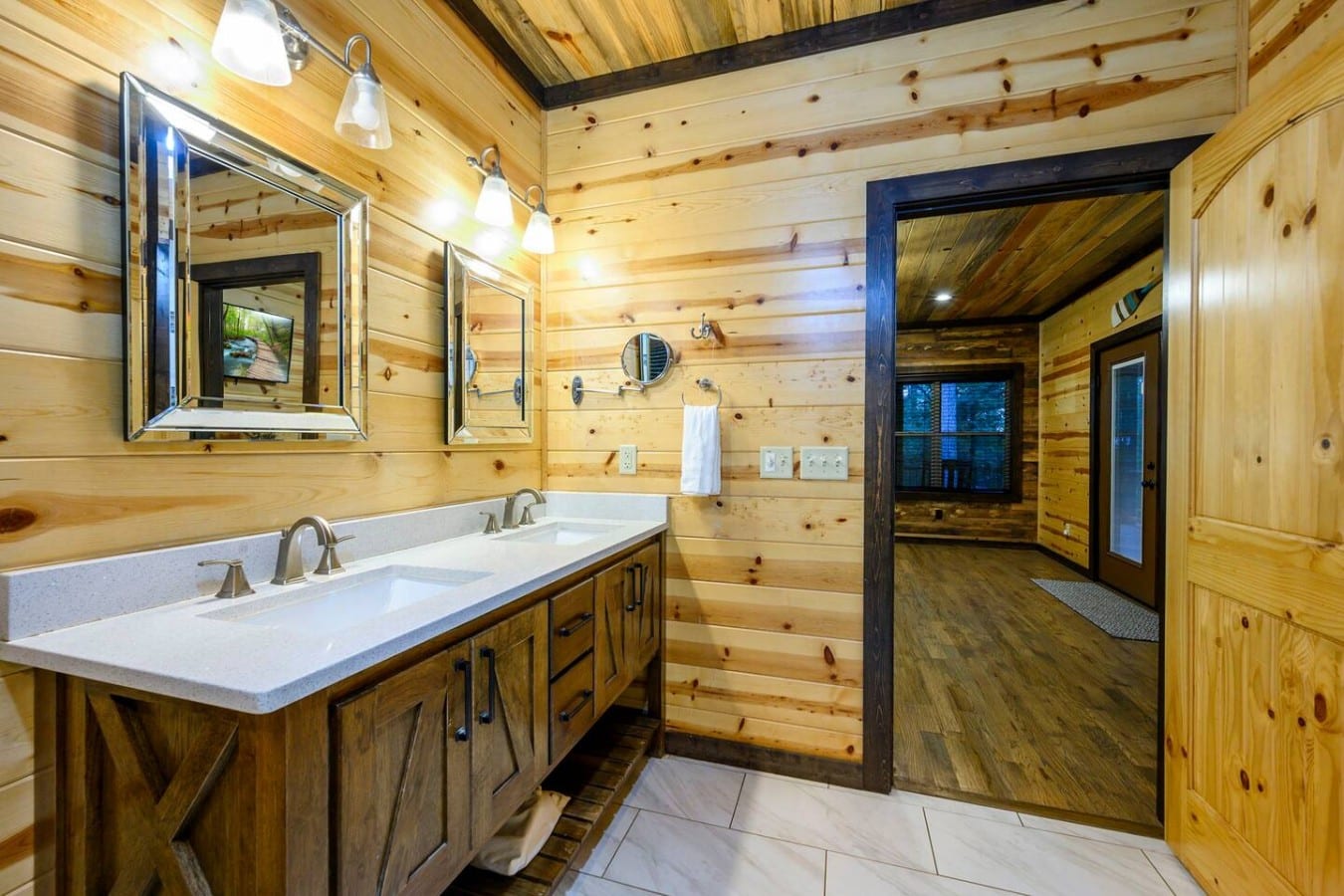 Get ready in style at a double vanity that makes mornings feel anything but rushed.