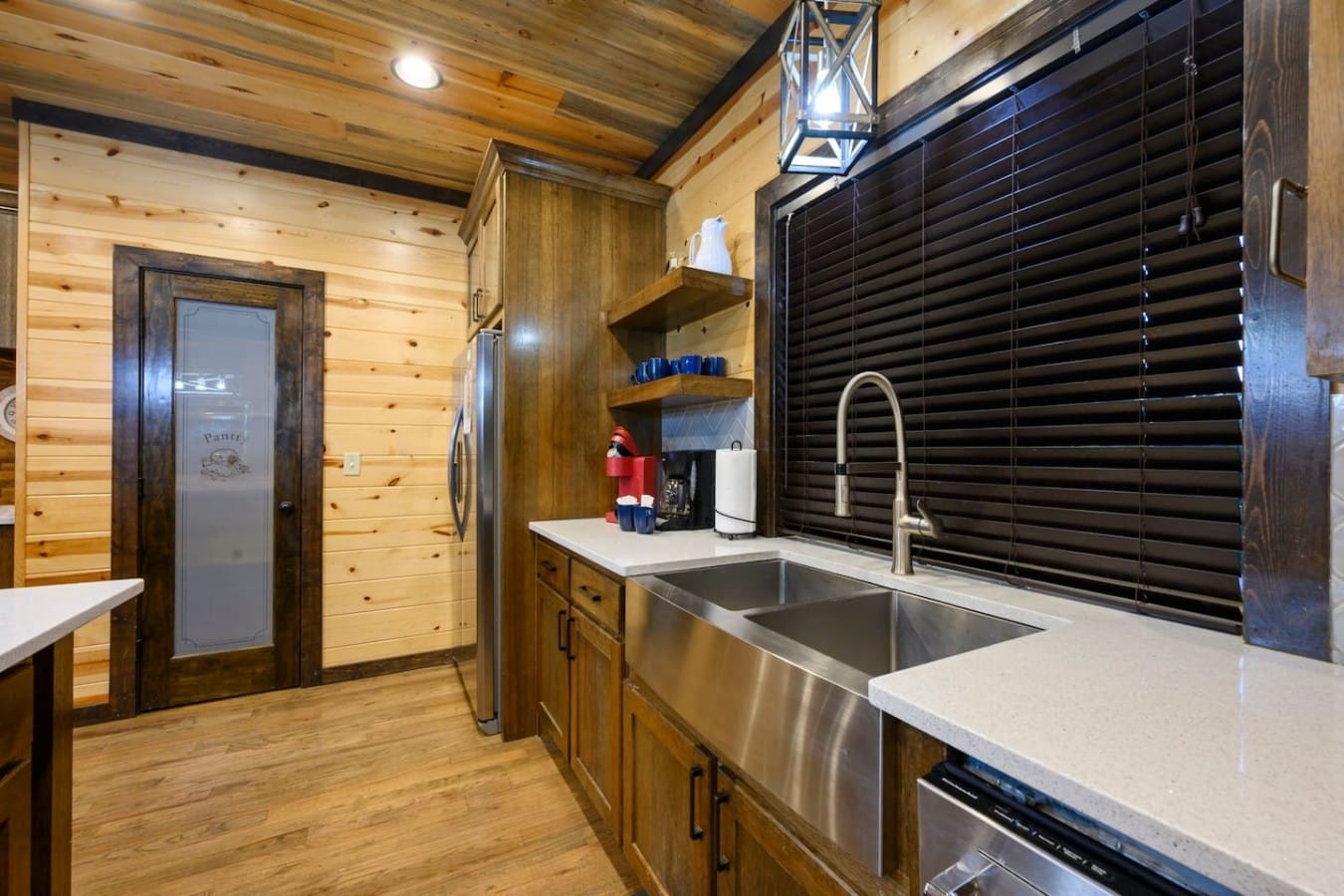 Start mornings right with a Nespresso from a kitchen stocked with every convenience.