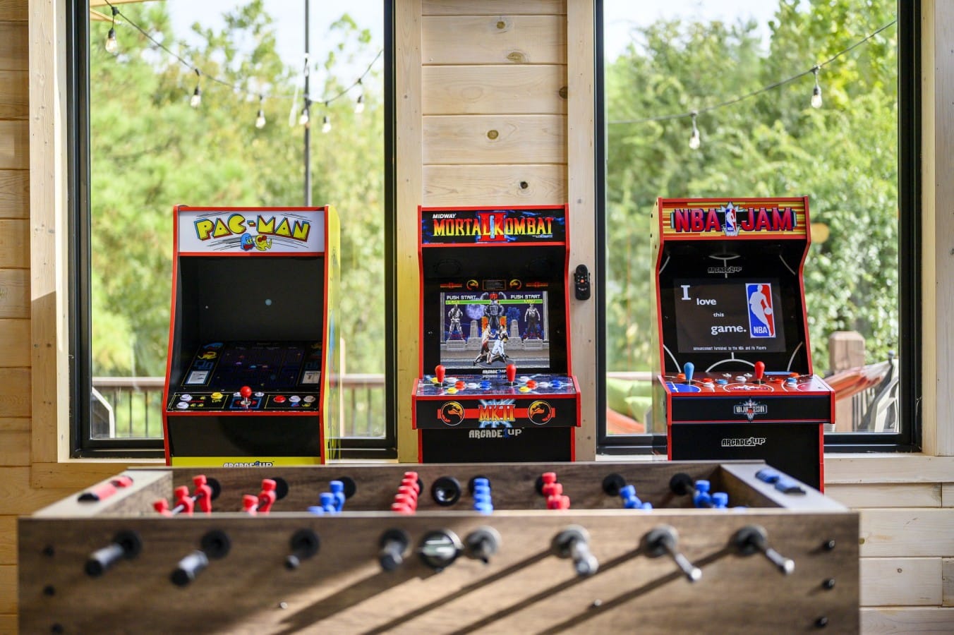 Pac-Man, Mortal Kombat, NBA Jam, and foosball. Pick your game and settle the score.