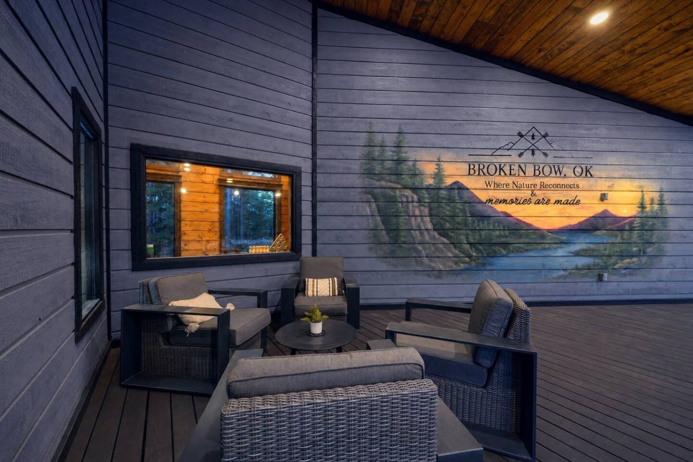 Grab a drink from the pass-through bar and toast to the perfect Broken Bow escape.