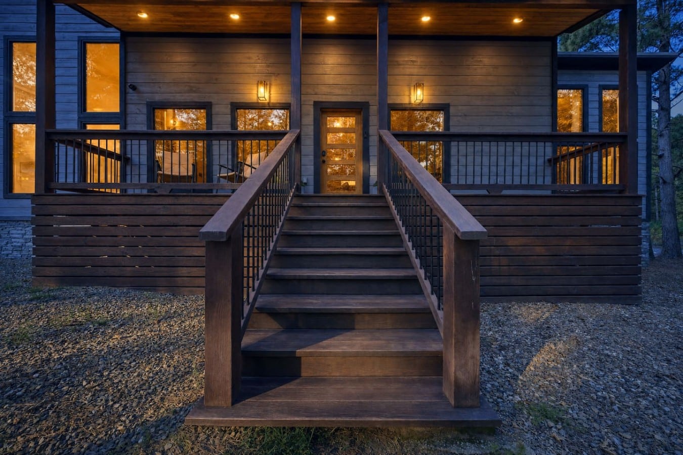 Make a grand entrance every time you climb the staircase to this stunning porch.