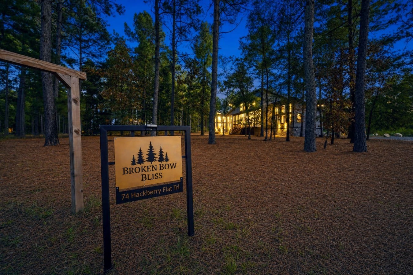 You've arrived — Broken Bow Bliss starts the moment you see that sign.