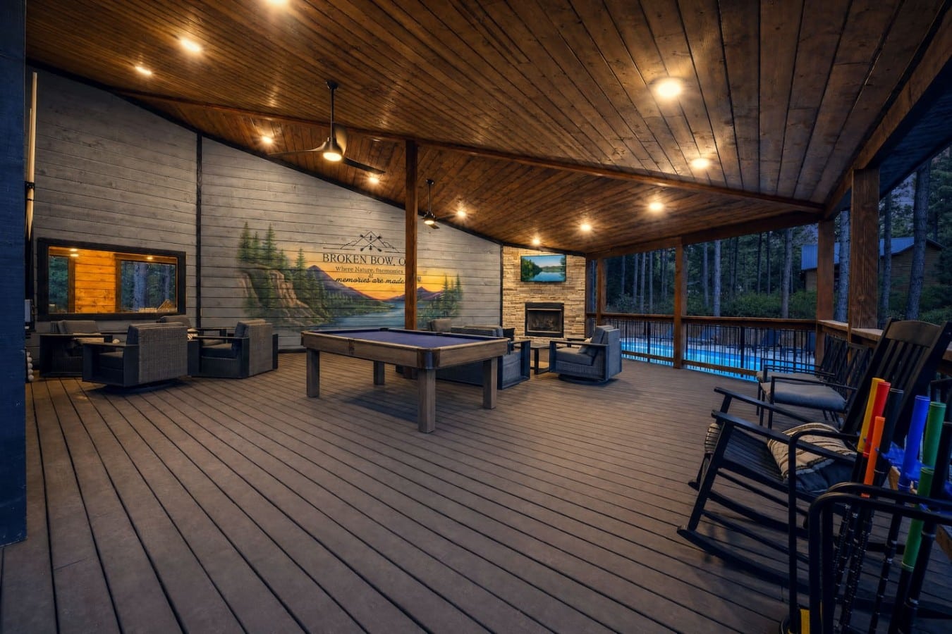 Shoot pool by the fire while the sunset fades — vacation doesn't get better.
