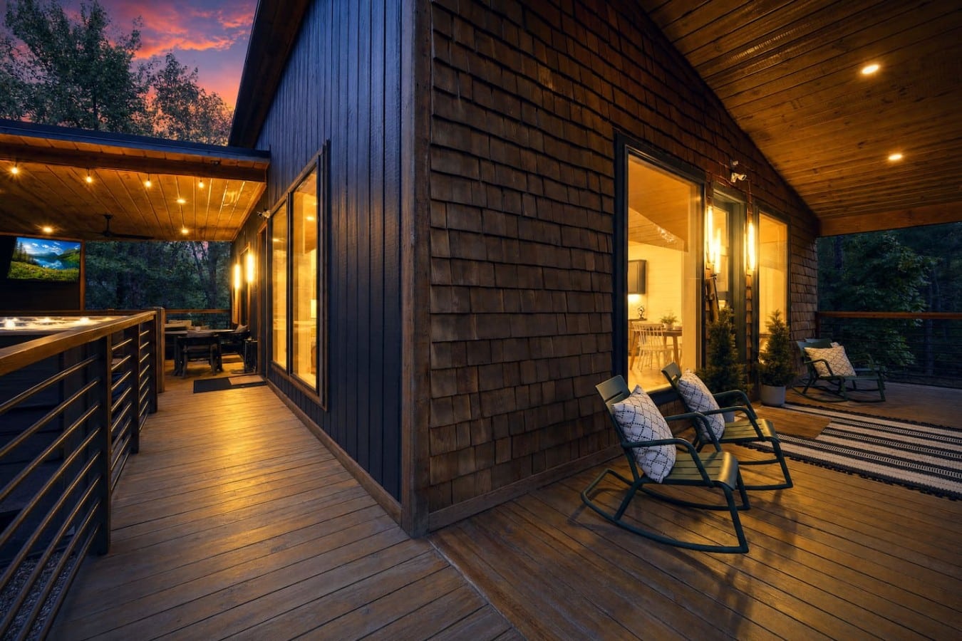 Rock, dine, and watch the sunset unfold from your own sprawling wraparound deck.