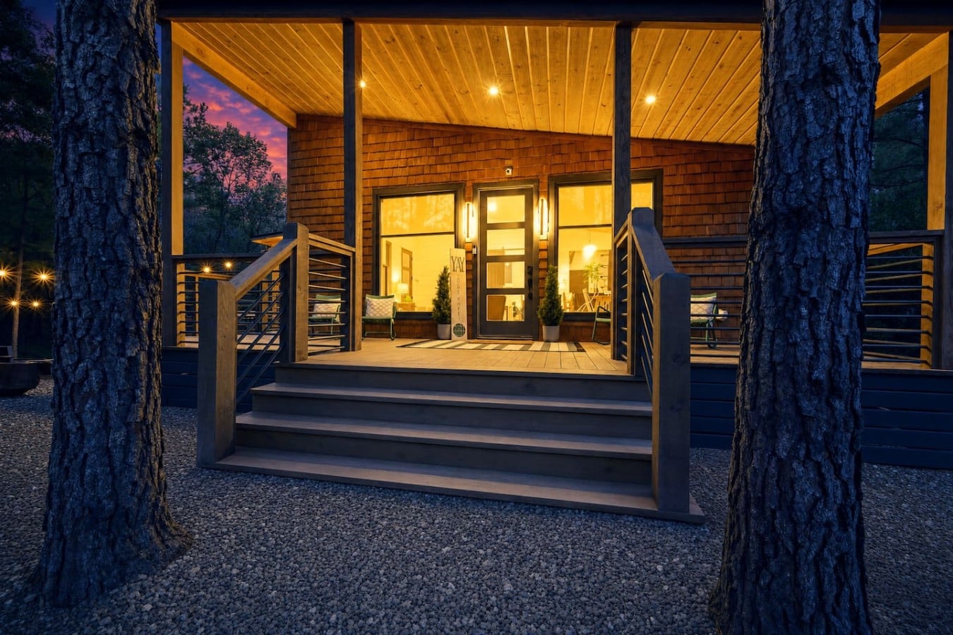 Framed by towering pines and a painted sky, this cabin is the welcome you've been craving.